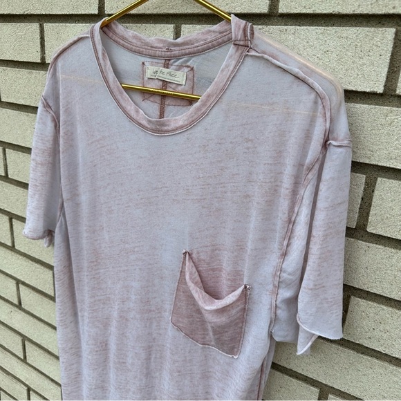 We The Free People Vella Tee Shirt Silver Lining Light Pink Sheer - Picture 3 of 9